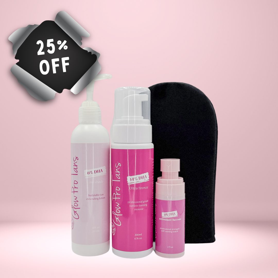 Professional Tanning Package: mousse, face mist, boosting lotion