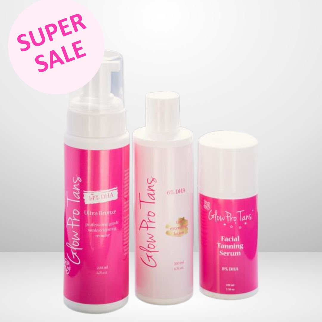 PRO Total Tanning Package: mousse, facial serum, tanning lotion